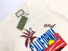 22SS Erkekler Tasarımcıları T Shirt Tee Hawaii California Tatil Kısa Kollu Mürettebat Boyun Sokak Giyim