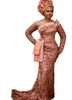 2022 Plus size Arabische Aso Ebi Gold Mermaid Sparkly Prom Dresses Lounded Lace Evening Formeel feest tweede receptie verjaardag verlovingsjurken jurk zj277