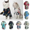 Hawaiiaanse kleding hond zomer huisdier stijl blad bedrukt strand shirts voor puppy kleine grote kat hond chihuahua kostuum huisdier kleding