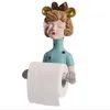 26.5cm Nordic Creative Girl Toilet Paper Holder Resin Rolling Tissue Dispenser Bathroom Dectorstions Home Decoration 220622