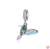 925 Sterling Silver Dangle Charm Love Heart Charms Little Bird seria wisiorek koraliki koralik Fit Pandora Charms bransoletka DIY biżuteria akcesoria