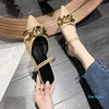 Sandały wskazane palec u nóg mody impreza butów butów łańcuch płytki Baotou Temperament retro kobiety