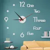 Horloges murales 3d miroir horloge grands autocollants numériques sans cadre silencieux pour la maison salon bureau Wal I9r1Wall
