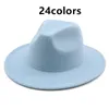 Breda randen hattar kvinnor vinter solid multicolor filtade män formell vintage klassisk enkel vit svart fedora scot22