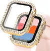 Woman Bling Diamond Smartwatch -fodral för Apple Watch 1 2 3 4 5 6 7 8 PC Armor Cover för IWATCH 38mm 40mm 42mm 44mm 41mm 45mm Screen1638787