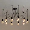 Hanger lampen spider lights retro lamp diy meervoudige basis e27 zwarte kabel 0,75 mm industrieel hangende café barpendant