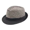 Men's Straw Derby Trilby Hats Plaidss Fedora Cap for Male or Female Dots Retro Trilbys
