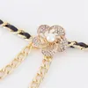 Cinture Cintura a catena in metallo in pelle di perle per abito da donna Nappa Cinturino con strass Cintura di fiori femminile Accessori decorativi StarpBelts