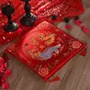 Kudde/dekorativ kudde kinesisk stil röd broderi sittplats kudde inkluderar kärna 40x40 cm hemfest bröllopsfestival fyrkantig dekorativ pillo