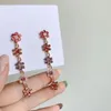 Cuelga la lámpara dominada 2022 largo multicolor fino cristal flores gota pendientes venta Corea Joker estilo clásico mujeres joyería Farl22