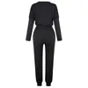 Pontas de duas peças femininas Spring feminina 4 set mulheres conjuntos de roupas casuais jogador coreano Sports Sportsuit Black s cinza claro m