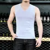 Été Burgundy Slim Fit Slik Elastic Vest pour hommes Sexy Sports Sports T-shirts à fond Claret Stretch Vêtements Blouse grande taille