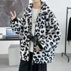 Męskie Down Parkas PR 2022 Leopard-Print Woolen Winter Harajuku Męski streetwear Hip Hop Koreańskie kurtki Phin22