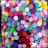 Textile à la maison 15mm Pompon Fluffy Tissu en peluche Craft DIY Soft Pon Poms Ball Furball Fournitures de couture Craf 1000pcs / sac Drop Delivery 2021 Autre T