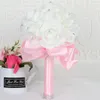 Party Decoration PE Rose Bridesmaid Wedding Foam Flowers Crystal Roses Pearl Bouquet Bridal Artificial Silk De Noiva