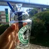 Mini narghilè Starbucks da 6 pollici in vetro trasparente per acqua con tubo di fumo creativo portatile di cannuccia
