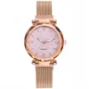 Rose Gold Women Watch Luksusowe magnetyczne gwiaździsto niebo na nadgarstku zegarek siatkowy kolor sześć męskich zegarków modowych