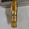 Alta calidad profesional Tenor Soprano Alto Saxofón Boquilla de metal Chapado en oro Boquillas de saxofón Accesorios Tamaño 5 6 7 8