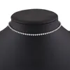 Chokers Blijery Simple 1 Row Rhinestone Crystal Choker Necklace For Women Wedding Party Silver Color Chain Jewelry Collier FemmeChokers Sidn