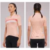 Giacche da corsa Santic Women Summer Cycling Jersey Full Zipper Road MTB Bike Bicycle Female Wear Ladies Sport Camicie a maniche corte Top