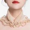 Fashion Lace Variety Scarf Neck Collar Creative Fake Pearl Pendant Chiffon Loop Headband Women Clothing Accessories