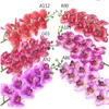 Ghirlande di fiori decorativi Artificiale 3D Phalaenopsis Silicon PU Real Touch Wedding Home Decor Lattice 9 teste Farfalla Orchidea