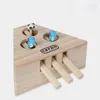 لعبة Cat Toys Interactive Toy Catch Hunt Mouse Solid Wood Histten Puppy Puzzle Funny Indoor Huntint Scratch Cats Supplies Pet Gamecat