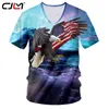 Summer Fashion niestandardowy streetwear 3D Eagle Full Body Print Vneck Tshirt duży rozmiar 5xl Dropship 220623