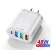 48W USB PD ACRGER EU US UK PLACK QUIK Charge 3.0 Mobile USB C Phone Charger for iPhone 12