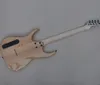 Natural Wood Color 6 Strings Electric Guitar with Spalted Maple Veneer