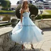 Party Dresses Sky Blue Cocktail Dress A Line Sweetheart Ankle Length Midi Homecoming 2022 Backless Lacy Back Sleeveless Sexy DressParty