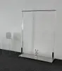 Bekleidungsgeschäft-Präsentationsständer Schlafzimmermöbel transparenter massiver Acryl-Edelstahl Silber gebürsteter Bodenständer Damen-Mittelinsel-Racks