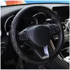 Steering Wheel Covers Car Auto Truck Bus Cover For Diameters 36 38 40 42 45 47 50 CM 3D PU Leather Wear-resistant Anti-skid StylingSteering