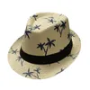 Wide Brim Hats Hat Veiling Parent Child Adult Beach Wind Travel Tree Printing Paper Straw Jazz Seaside Womens Summer Sailing Sun HatWide