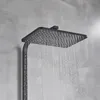 Svart eller krom ny design dusch modern kombination badrum regnfall duschhuvud varm kall väggmix mixer kran europen typ