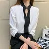 レディースブラウスレディースシャツレディーストップスアンドトップミュージャープラスサイズBluzki Damskie Damskie Women Clession Office Ladies White Shirt Slim