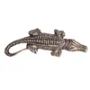 Декоративные предметы статуэтки антикварные бронзовые крокодиловые миниатюрные винтажные латунные мини -аллигаторские статуи украшения домашний фэн -шуй декор cr