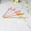 Party Decoration Personalized Custom Stirrer With Name Birthday Stirrers Eomi Gold Mirror Drink Drinking Wedding