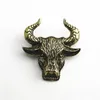 Pins Brooches Bull Head Brooch Ancient Gold Silver Alloy Animal Buckle Badge Corsage Accessories GiftPins BroochesPins