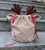 DHL100pcs sacs de rangement sac de rangement de bois de bonbons de noël avec tête de bois