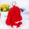 Llaveros 14 cm Lindo Pluff Llavero Rex Piel Genuina Llaveros Para Mujeres Bolsa Juguetes Muñeca Fluffy Pom Lovely Pompom KeyringKeychains KeychainsKey