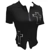 T-Shirt da donna Ruibbit Gothic Girls Cross Slim Turn-down Neck Short Summer Sexy Punk Women Black Pullover Camicie Goth T ShirtWomen's