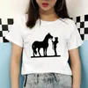 Women T-shirt Horse Graphic Print T Shirt Short Sleeve O Neck Loose Aesthetic Tee Ladies