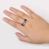 Уважаемые кольца изысканная женщина круглый синий огонь модный кольцо.