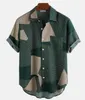 Summer Men Short Sleeve Shirt Oversized Vintage Striped Shirts Mens Streetwear Cotton Linen Breathable Blouses Men Tee Tops