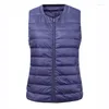 Kvinnors västar 6xl 7xl stor storlek Waistcoat Warm Vest Ultra Light Down Women Portable Sleeveless Winter Liner Stra22
