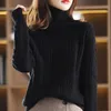 Women's Sweaters AutumnWinter High-Neck Pure Cashmere Sweater Women Thick Wild 100%Wool Knit Large Size Pullover Female Jacket BaseShirtWome