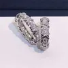 2022 Anéis de casamento mais vendidos clássicos seis garras jóias de moda simples esterlina Sier Gold preenchimento redondo recortado Moissanite Diamond Eternity Women Women Bridal Casal Ring