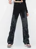 Tie-dye jeans dames lente zomer nieuwe Amerikaanse sfeer stijl high street rechte neutrale broek los brede been broek vrouwelijk l220726