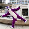 Performance Purple Husky Fox Dog Mascot Costumes Halloween Christmas Tecknad karaktärskläder kostym reklam Karnival Unisex Vuxna outfit